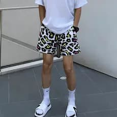 Esportes americano leopardo impressão Shorts Street Wear quarto basquete solto malha de secagem rápida respirável verão