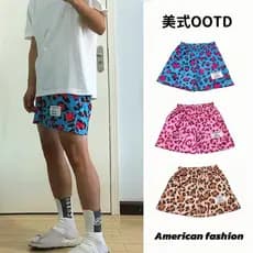 Verão leopardo impressão americano esportes shorts adolescente forro masculino treinamento de secagem rápida quarto basq