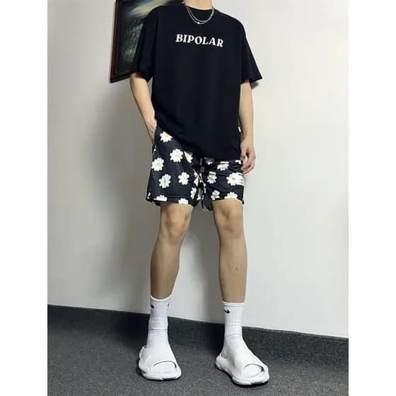 American Street Wear Impresso Shorts de Basquete Estudantes Masculinos de Secagem Rápida Respirável Calças de Três Quart