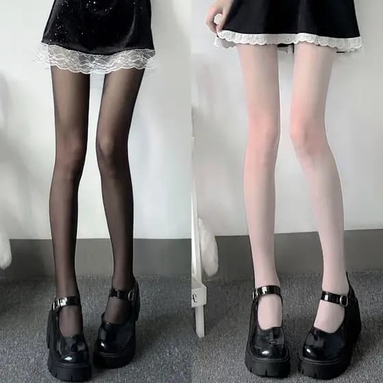 [Conjunto de seda branca] jk meias brancas Lolita meias transparentes para panturrilha acima do joelho meias verão estil