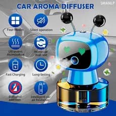 Aromatizador de ar para carro em formato de robô, elegante e charmoso - spray de névoa fina - ajuste de quatro níveis -