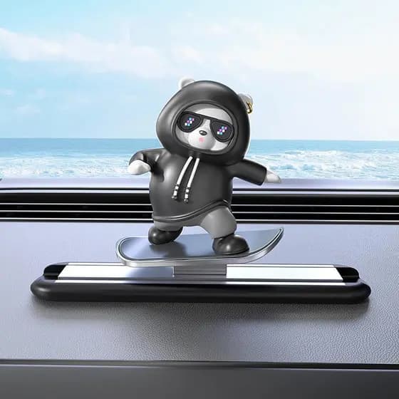 Decorações para painel de carro Kwak, acessórios e ornamentos fofos para o interior (preto)