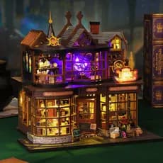 Casa Mágica DIY, Modelo de Baú do Tesouro, Brinquedo de Montagem Artesanal, Casa DIY, Estante de Livros DIY