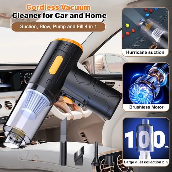 【Fácil De Usar】[Sem Fio Multiuso] Aspirador De Pó Para Carro Sem Fio 4 Em 1/Automotivo/Portátil