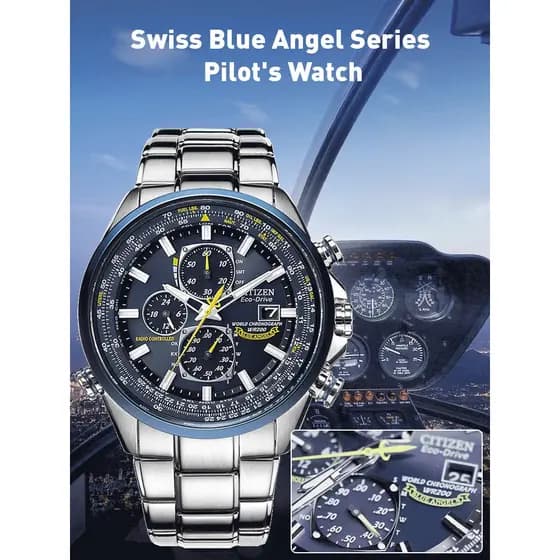 [Estilo Aviador Exclusivo] JS Blue Angel Pilot Watch/Light-Energy/Aviator Watch/Relógio Aviador