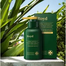Shampoo Anti-Queda de Cabelo ROYD Ginger, Sérum Nutritivo e de Crescimento Capilar, Shampoo Herbal Anti-Queda e Fortalec