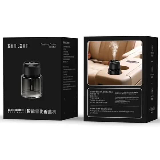 Versão mini do aromatizador de ar inteligente para carro em vidro com estilo céu estrelado e pulverização automática de