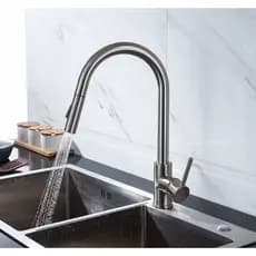 Torneira de cozinha retrátil popular para água quente e fria, para pia, lavatório e lava-louças, com rotação universal e