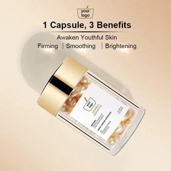 Sérum Facial de Retinol em Inglês, Óleo de Cuidado da Pele com Esqualano de Uso Único, Sérum de Colágeno de Uso Único