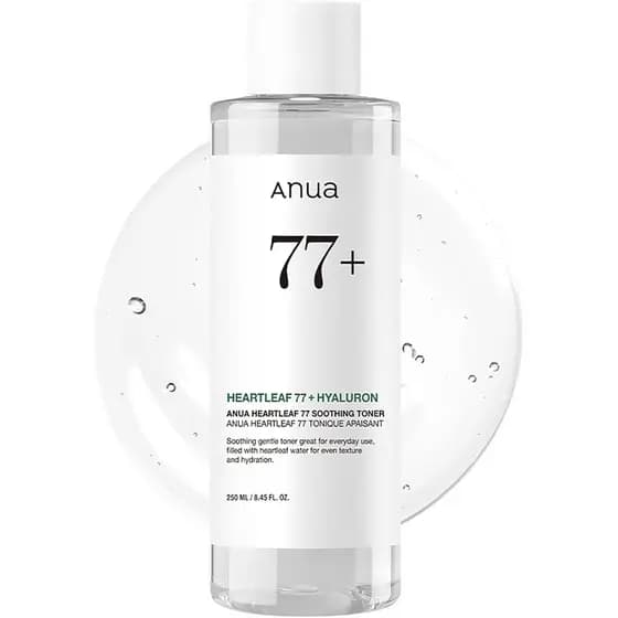 Anua Heartleaf 77 Tônico Calmante, Tônico Facial Hidratante e Calmante para Pele de Vidro, Ácido Hialurônico, Hidratação