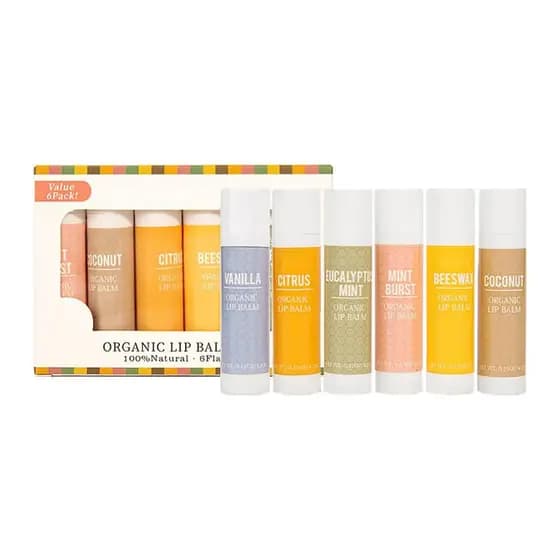 Bálsamo Labial Hidratante de Longa Duração Moily, Conjunto de 6 Peças com Óleos Naturais para Cuidado de Lábios Secos, B