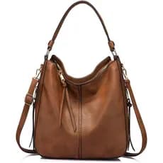 Bolsas Transversais Realer Hobo para Mulheres, Bolsas de Ombro Retro de Couro Sintético, Tamanho Grande, Estilo Bucket