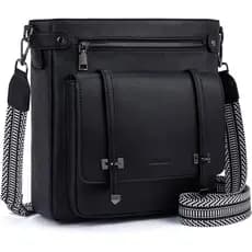 Bolsas Transversais Roulens para Mulheres, Bolsas Transversais com Múltiplos Compartimentos em Couro Vegano, Bolsas de O
