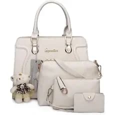 Conjunto de 4 Peças de Bolsas de Moda Femininas: Bolsas Tote, Bolsa de Ombro, Bolsa de Mão e Bolsa Satchel
