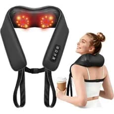 Massageador de Pescoço TISSCARE para Massagem Profunda com 2 Níveis de Calor, Massageador de Costas Shiatsu sem Mãos par