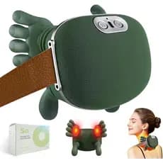 Massageador de Ombros e Pescoço, Massageador Biónico Aquecido, Massageador de Pescoço com Dedos, Massagem 4D para Casa e