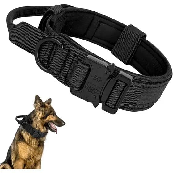 Coleira Tática, Coleira de Nylon Macio, Respirável e Acolchoada com Fivela de Metal Resistente, Coleira Militar Básica A