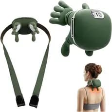 Massageador de Pescoço com Aquecimento, Massageador Shiatsu para Pescoço e Costas com Amassamento 4D para Dores nos Ombr