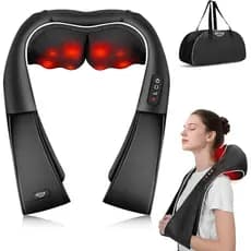 Massageador Shiatsu para Pescoço e Costas ALLJOY com Aquecimento, Massageador Elétrico de Amassamento Profundo para Ombr