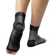 Dispositivo de suporte por compressão para fascite plantar, utilizado para lesões e reabilitação articular.   As tornoze