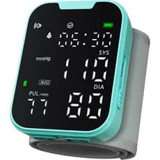 Monitor de Pulso Portátil com Tela LED para Uso Doméstico, Memória para Dois Usuários e Braçadeira Ajustável, Azul