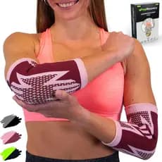Pacote com 2 Cotoveleiras Unissex - Adequadas para Cotovelo de Tenista, Cotovelo de Golfista e Fitness - Bandagem de Com