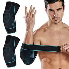 Poderosa cotoveleira de duas peças, suporte para cotovelo de tenista, suporte para cotovelo, unissex, suporte para braço