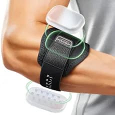 Cinta de cotovelo unissex Rakiie, equipada com 2 almofadas de silicone, ajustável para golfistas e entusiastas de esport