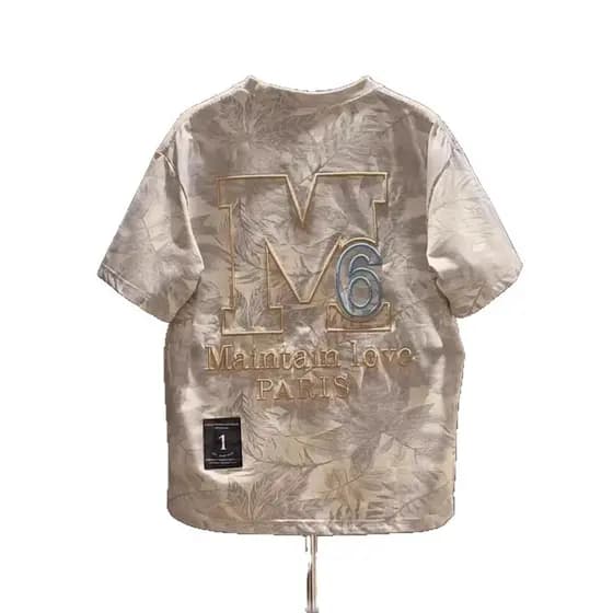 【Estilo Moderno】Camisa Bordada de Manga Curta para Verão/Moda Masculina/Tecido Pesado/Roupas Masculinas