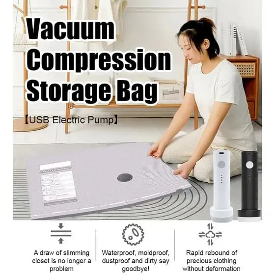 [Economizador de Espaço] [USB Powered Convenience] Bomba de Vácuo Elétrica/Sacos de Armazenamento/Sacos de Compressão