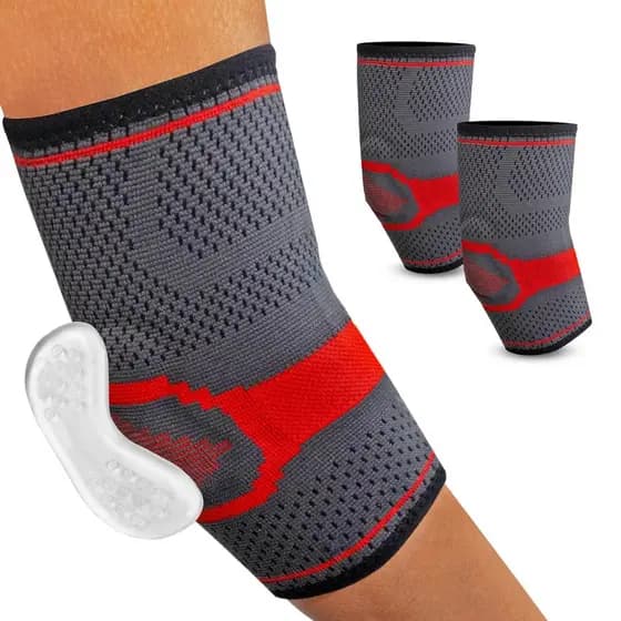 Suporte unissex para cotovelo de tenista, com almofada de silicone e design de compressão em tecido 3D, respirável, adeq