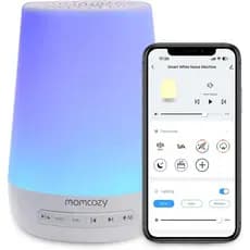 Máquina de Som para Bebês, Máquina de Ruído Branco Momcozy para o Sono do Bebê com Luz Noturna, Treinador de Sono para C