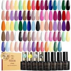 Conjunto de esmaltes em gel ROSALIND com 30 cores, 26 cores de esmalte em gel, inclui uma camada superior brilhante e fo