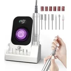 Lixa Elétrica Portátil para Unhas: Máquina Profissional Recarregável de 40000RPM, Lixa de Unhas Sem Fio com Pontas e Bas