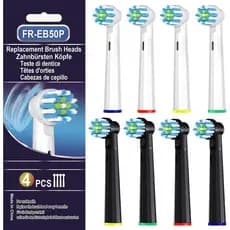 Pacote com 8 Cabeças de Escova de Substituição de Maciez Média Compatíveis com Oral B Pro 1000/Genius/art 1500 - Limpeza