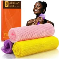 UJFQBH 3 Peças Esponja de Banho Africana, Esponja de Rede Africana Longa, Esfoliante para o Corpo, Esfoliante para as Co