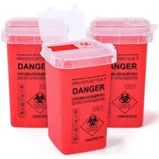 Recipientes de 3 quartos (conjunto de 3 peças), usados para descarte de objetos cortantes domésticos, descarte de agulha