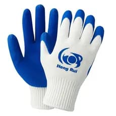 300 Pares de Luvas de Trabalho em Algodão/Poliéster com Palma Revestida de Borracha Látex Azul (1 caixa) TYLK