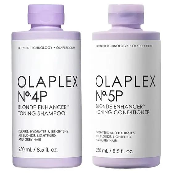 Olaplex N.º Shampoo Tonificante para Realçar o Loiro 4P, 8.5 Fl Oz + No. 5P Intensificador de Loiro ™   Condicionador To