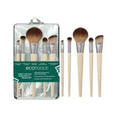 EcoTools Conjunto de 6 Pincéis de Maquiagem para Começar o Dia com Beleza, Pincéis para Aplicação de Sombra, Blush, Corr