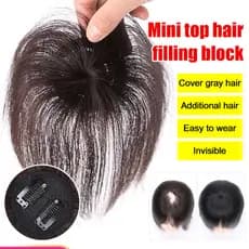 [Mini Topo Real] Cobertura Natural/Topo/Cabelo Humano/Disfarçar Calvície