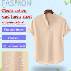 【Ideal para Verão】Men's Shirt cotton short sleeve shirt Plus Size Camisa de Algodão/Manga Curta/Estilo Tradicional