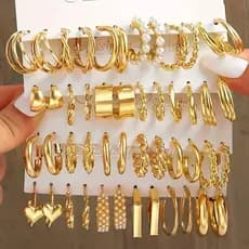 [Geometria Elegante] [Conjunto Versátil] Brincos Femininos MultiPeças/Argolas/Estilo