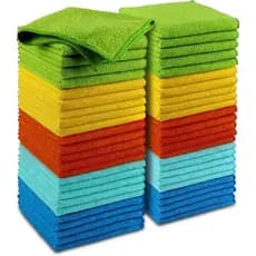 Pano de Limpeza de Microfibra AIDEA, 50 Unidades, Toalhas de Microfibra para Carros, Panos de Lavagem Premium, Panos de