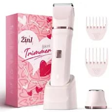 Aparador de Biquíni para Mulheres - Lâminas Elétricas Indolores para Pele Suave, Aparador Corporal Sem Fio para Viagens,