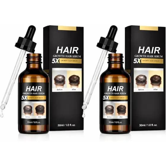 Sérum para Crescimento Capilar para Homens e Mulheres – Tratamento para Queda de Cabelo com Biotina e Cafeína, Cabelo e