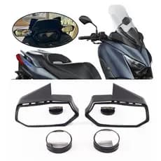 Novos Acessórios para Yamaha XMAX 300 X-MAX300 2023 2024 Espelho Retrovisor Frontal Modificado com Amplo Campo de Visão