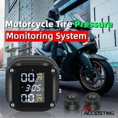 Monitoramento da Pressão dos Pneus de Motocicleta com 2 Sensores Externos, Display LCD e Alerta HFB3