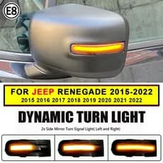 Luz de Sinalização LED Dinâmica para Jeep Renegade 2015-2022, Lâmpada Repetidora Sequencial para Espelho Lateral do Carr