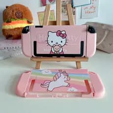 2025 Novo Para Nintendo Switch 2 Capa Protetora OLED NS Desenho Animado Fofo Gato KT Unicórnio Arco-Íris Rosa Acessórios